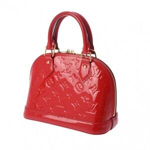 Louis Vuitton Alma Red Cerise Handbag Vernis Monogram